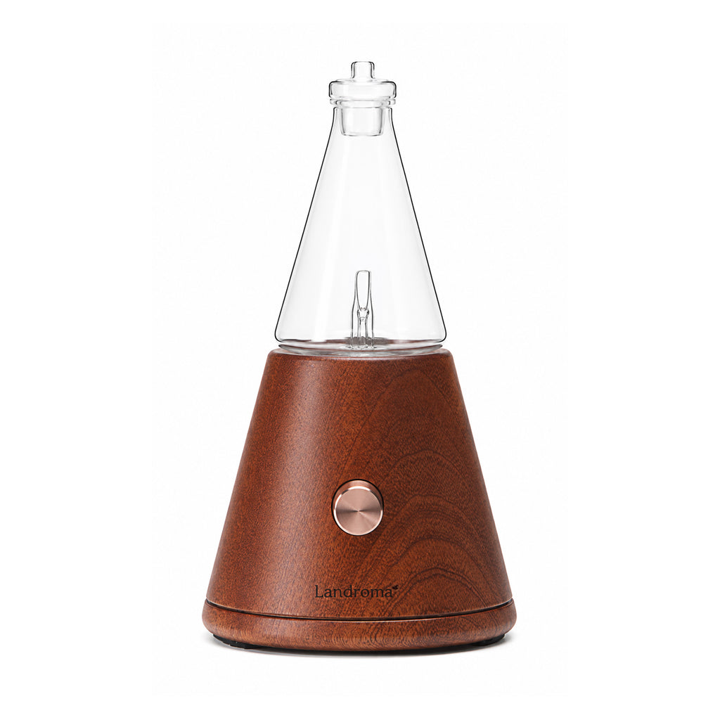 LANDROMA Sapele Wood Nebulizing Diffuser, Wide Coverage Essential Oil Atomizer for Large Spaces, Ultra Quiet Waterless Cold Mist Scent Diffuser for Home, Office & Commercial Rooms
