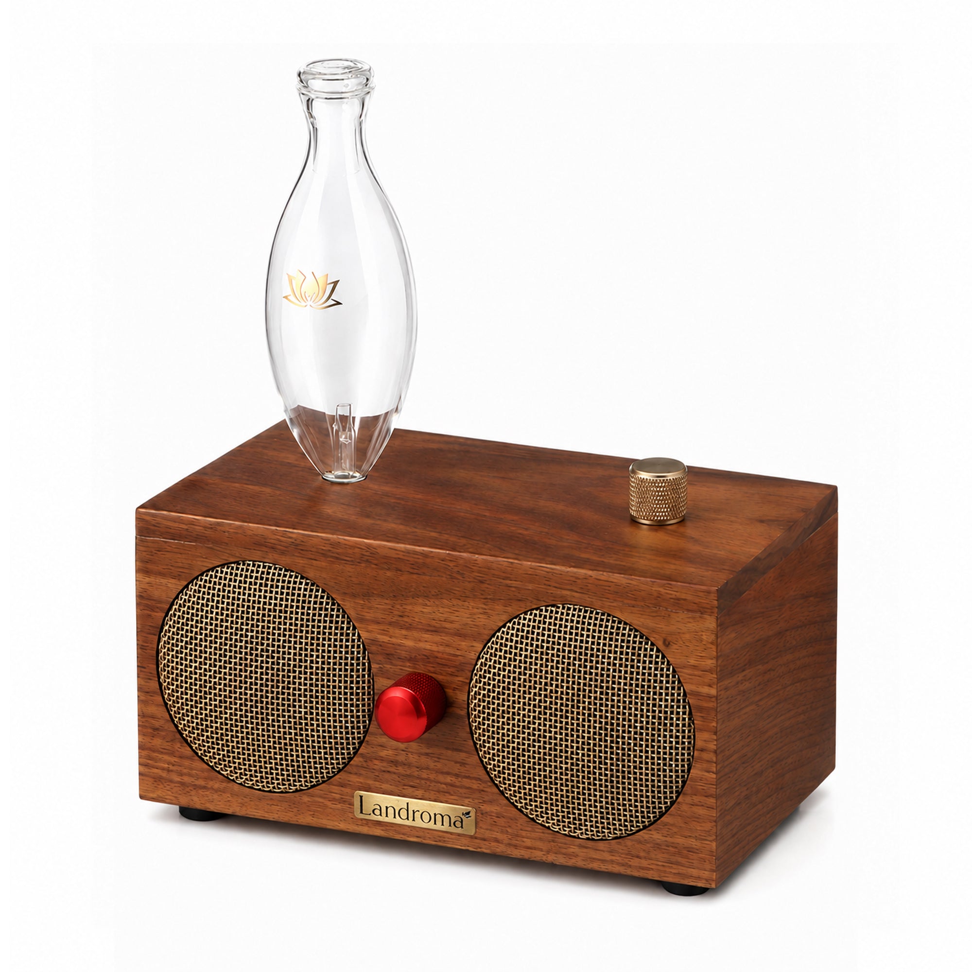 Landroma Sapele Wood Bluetooth Speaker & Nebulizing Aroma Diffuser – Premium Wooden Aroma Speaker, Silent Operation, Rich Bass, Perfect for Home & Office 450