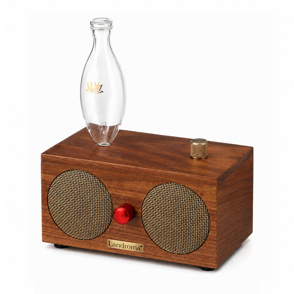 Landroma Sapele Wood Bluetooth Speaker & Nebulizing Aroma Diffuser – Premium Wooden Aroma Speaker, Silent Operation, Rich Bass, Perfect for Home & Office 450