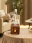Landroma Cube Sapele Wood Tall Conical Glass Nebulizing Aroma Diffuser, Silent Solid Wood Essential Oil Atomizer for Home Office Aromatherapy