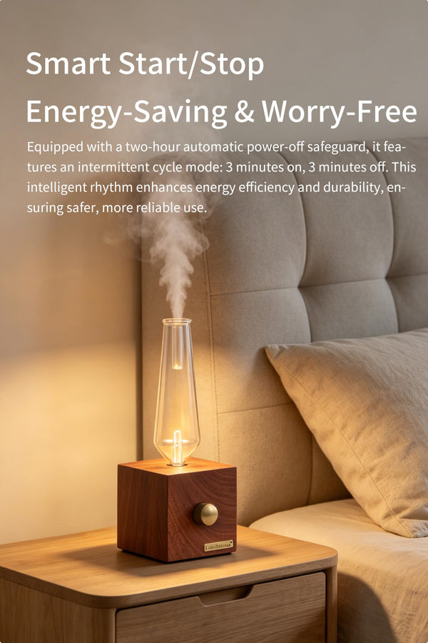 LANDROMA Sapele Wood Nebulizing Aroma Diffuser, Premium Wooden Essential Oil Diffuser for Home & Office, Silent Operation & Relaxing Fragrance 350