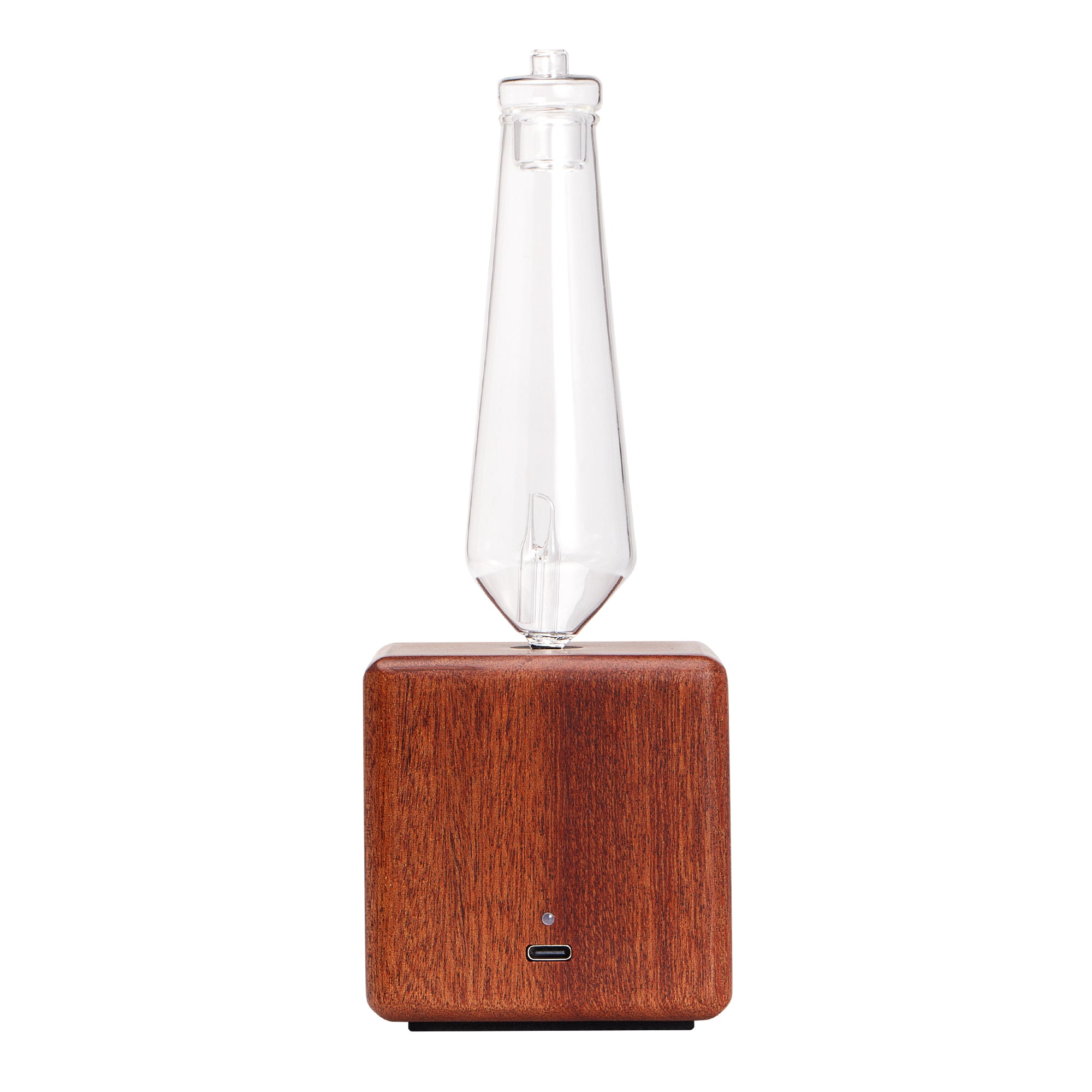 LANDROMA Nebulizing Diffuser for Essential Oils, Cube Sapele Wood Conical Glass Scent Diffuser, Silent Solid Wood Essential Oil Atomizer for Home & Office Secondary image