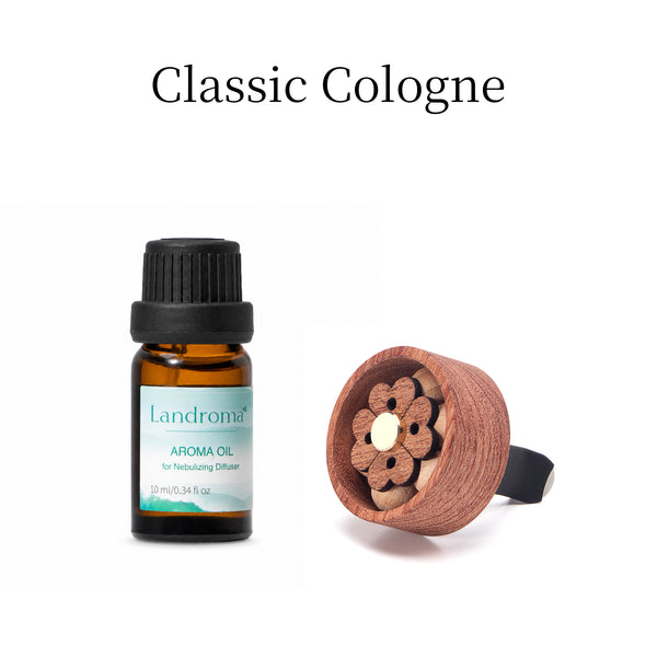 Landroma Sapele Wood Flower Car Vent Diffuser Clip, Natural Wooden Car Air Freshener Diffuser with 10ml Aroma Essential Oil, Long Lasting Car Aromatherapy Fragrance Kit