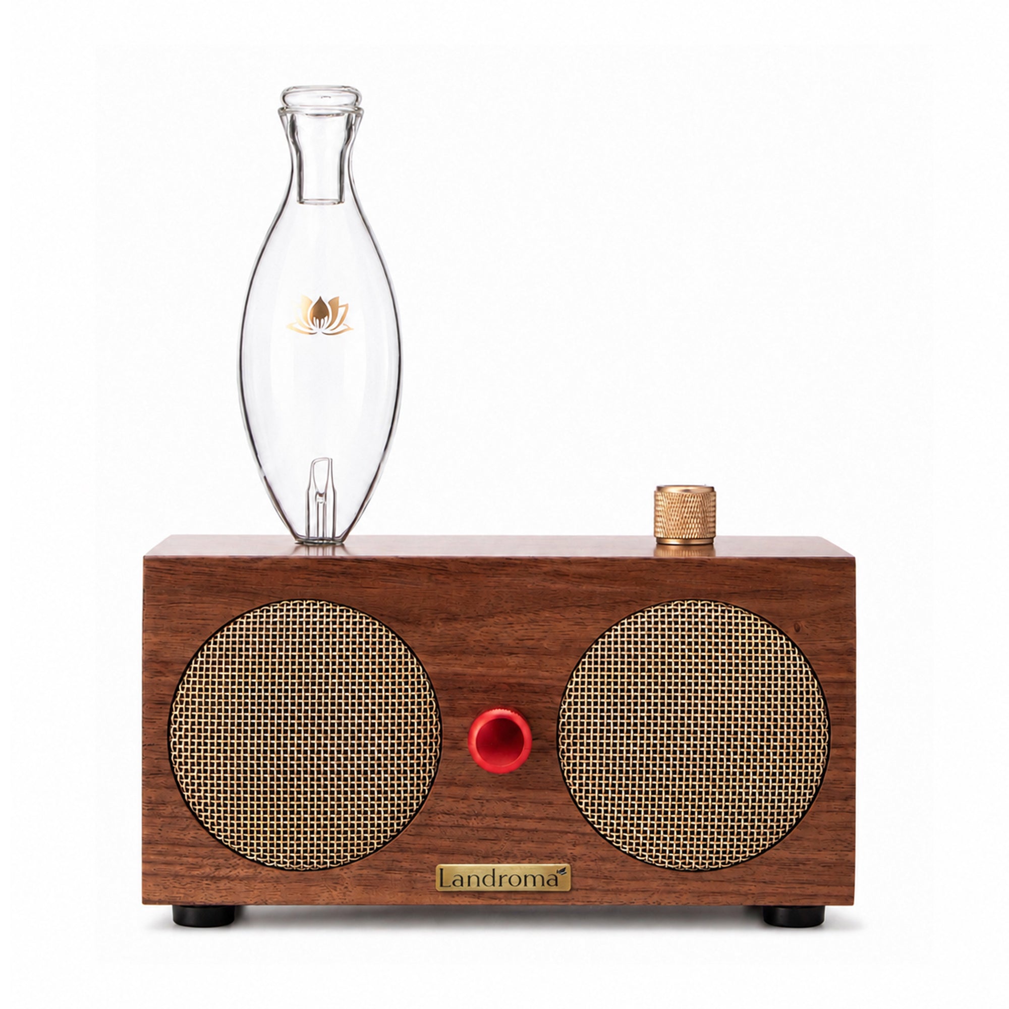 Landroma Sapele Wood Bluetooth Speaker & Nebulizing Aroma Diffuser – Premium Wooden Aroma Speaker, Silent Operation, Rich Bass, Perfect for Home & Office 450 Main image