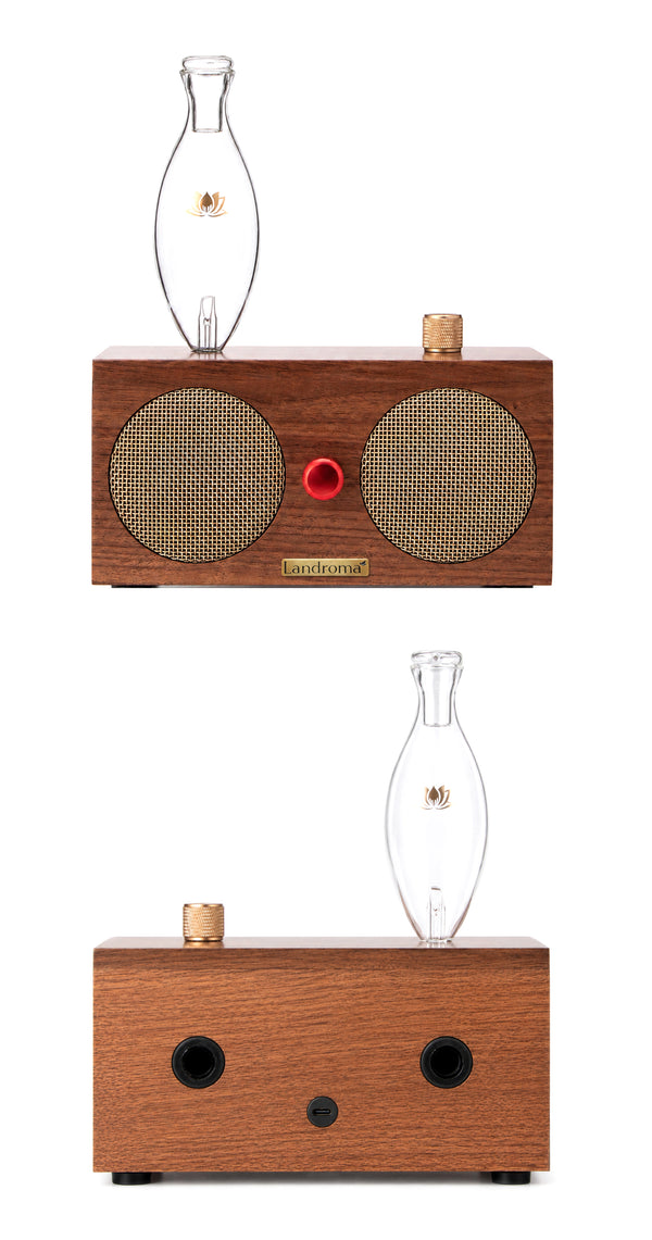 Landroma Sapele Wood Bluetooth Speaker & Nebulizing Aroma Diffuser – Premium Wooden Aroma Speaker, Silent Operation, Rich Bass, Perfect for Home & Office 450