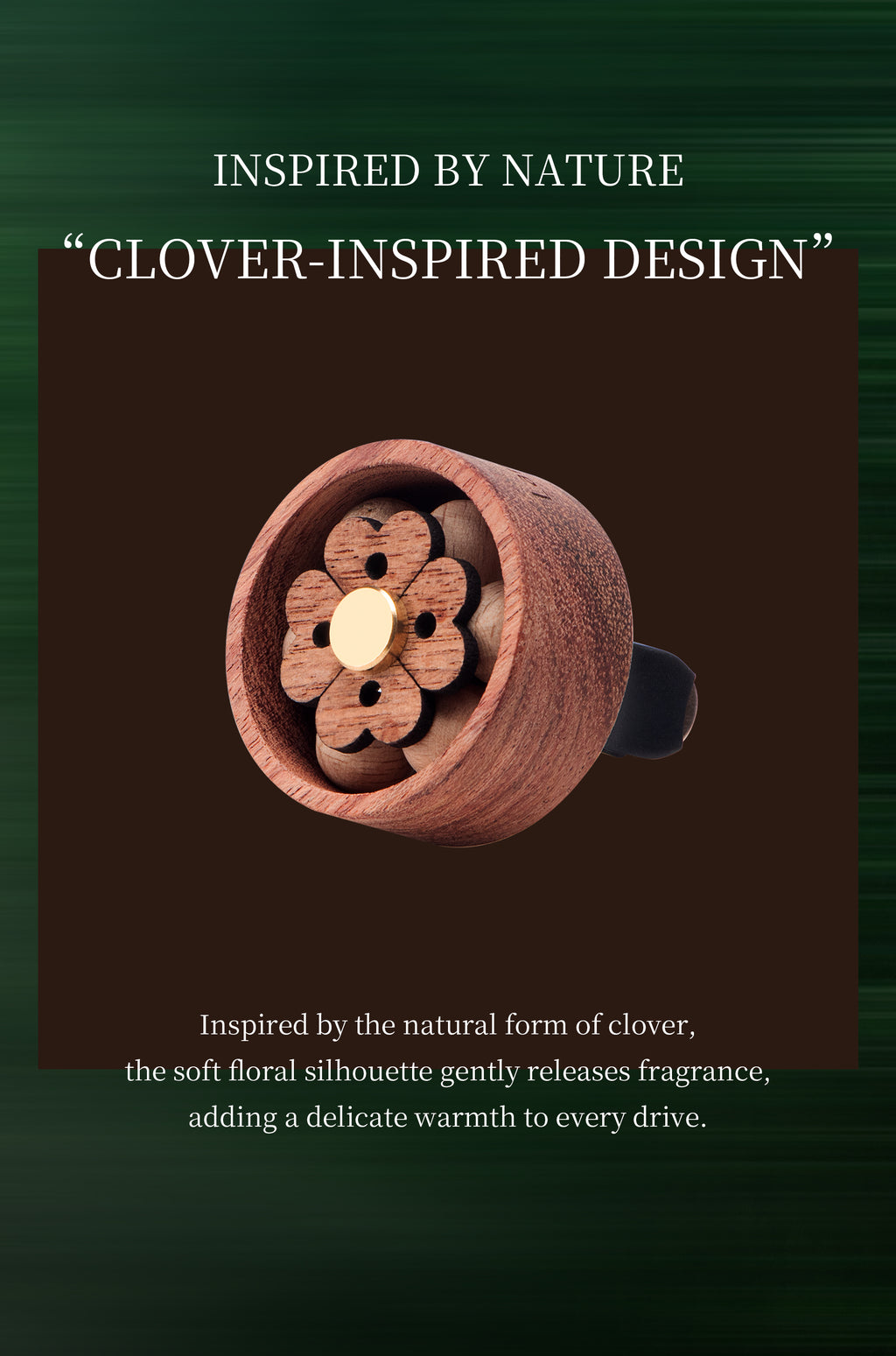 Landroma Sapele Wood Flower Car Vent Diffuser Clip, Natural Wooden Car Air Freshener Diffuser with 10ml Aroma Essential Oil, Long Lasting Car Aromatherapy Fragrance Kit