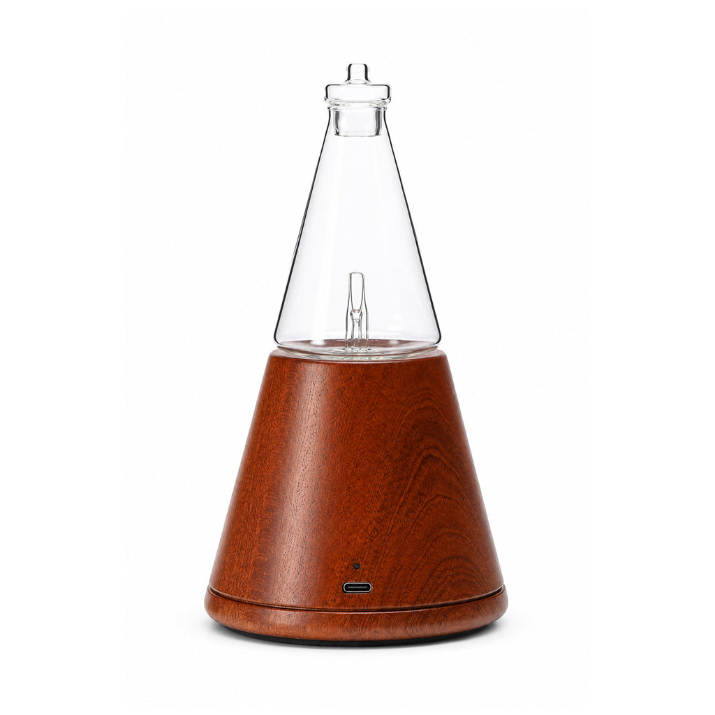 LANDROMA Sapele Wood Nebulizing Diffuser, Wide Coverage Essential Oil Atomizer for Large Spaces, Ultra Quiet Waterless Cold Mist Scent Diffuser for Home, Office & Commercial Rooms
