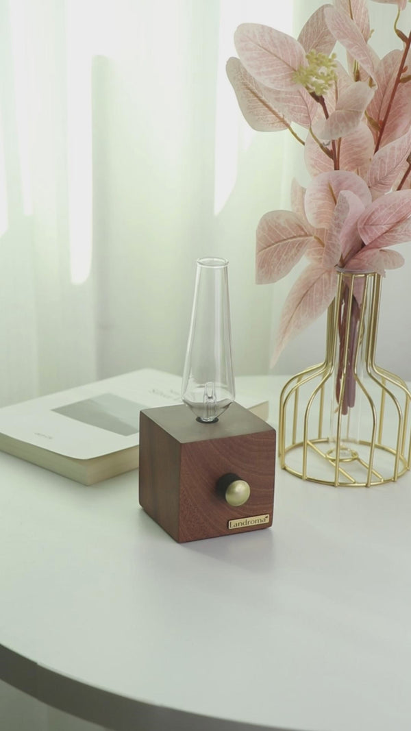 LANDROMA Sapele Wood Nebulizing Aroma Diffuser, Premium Wooden Essential Oil Diffuser for Home & Office, Silent Operation & Relaxing Fragrance 350